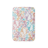 Schattigee kleine olifanten en bloemen badmat (Voorkant Verticaal)