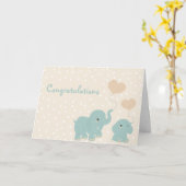 Schattigee kleine olifanten, kleine bundel van vre kaart (Gele Bloem)