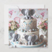 SCHATTIGEE KLEINE OLIFANTEN THEMA KIDS VERJAARDAGS KAART (Voorkant)