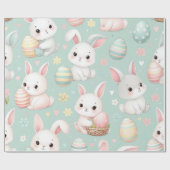 Schattigee kleine paaskonijntjes met paaseieren cadeaupapier (Vlak)
