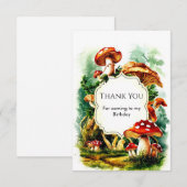 Schattigee kleine paddenstoel Verjaardag Bedankkaart (Voorkant / Achterkant)