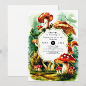 Schattigee kleine paddenstoel Verjaardag Kaart (Voorkant / Achterkant)
