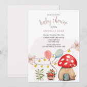 Schattigee Kleine Paddestoel Waterverf Illustratie Kaart (Voorkant / Achterkant)