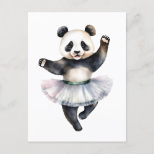 Schattigee kleine panda ballerina dansen ballet feestdagenkaart