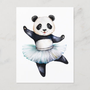 Schattigee kleine panda ballerina dansen ballet feestdagenkaart