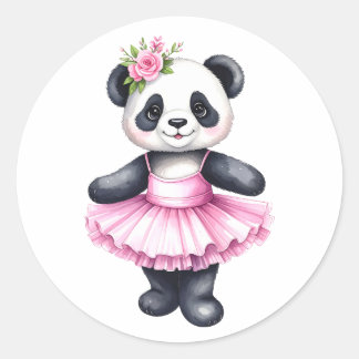 Schattigee kleine panda ballerina dansen ballet ronde sticker