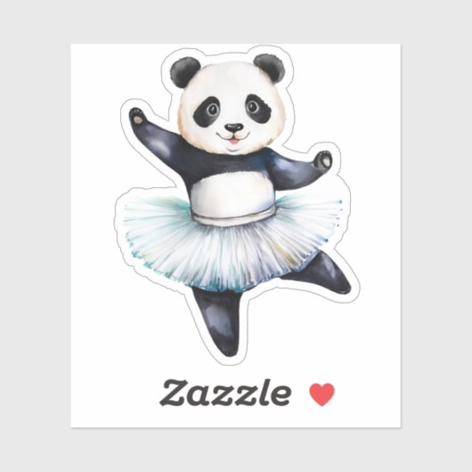 Schattigee kleine panda ballerina dansen ballet sticker (Vel)