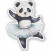 Schattigee kleine panda ballerina dansen ballet sticker (Voorkant)