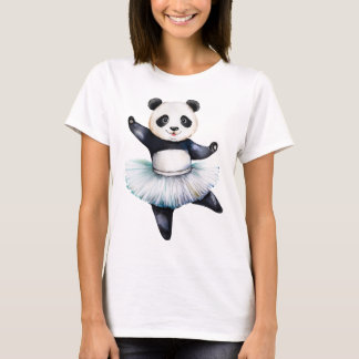 Schattigee kleine panda ballerina dansen ballet t-shirt