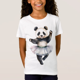 Schattigee kleine panda ballerina dansen ballet t-shirt