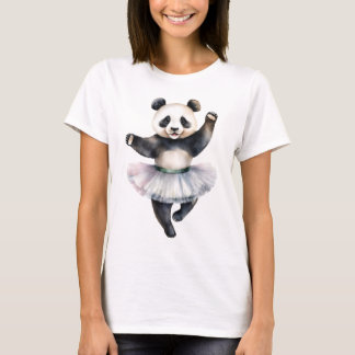 Schattigee kleine panda ballerina dansen ballet t-shirt