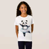Schattigee kleine panda ballerina dansen ballet t-shirt (Voorkant volledig)