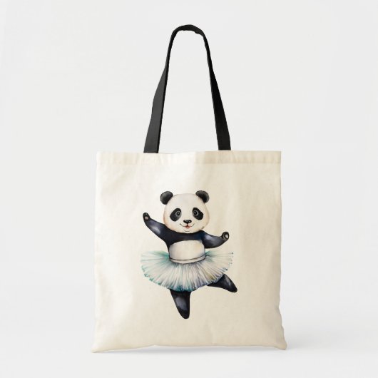 Schattigee kleine panda ballerina dansen ballet tote bag (Voorkant)