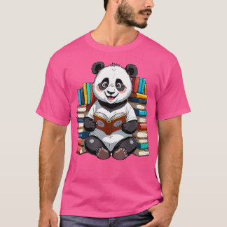 Schattigee kleine panda Beer lezen boeken T-shirt