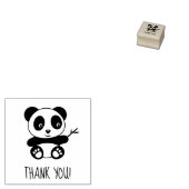 Schattigee kleine panda dank u 1x1 rubberstempel (Gestempeld)