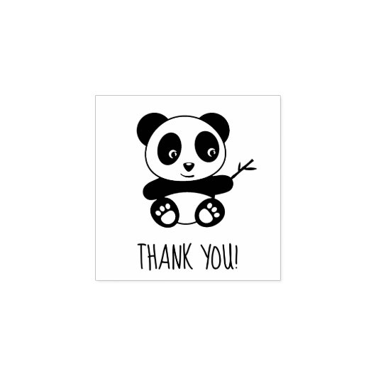 Schattigee kleine panda dank u 1x1 rubberstempel (Afrduk)