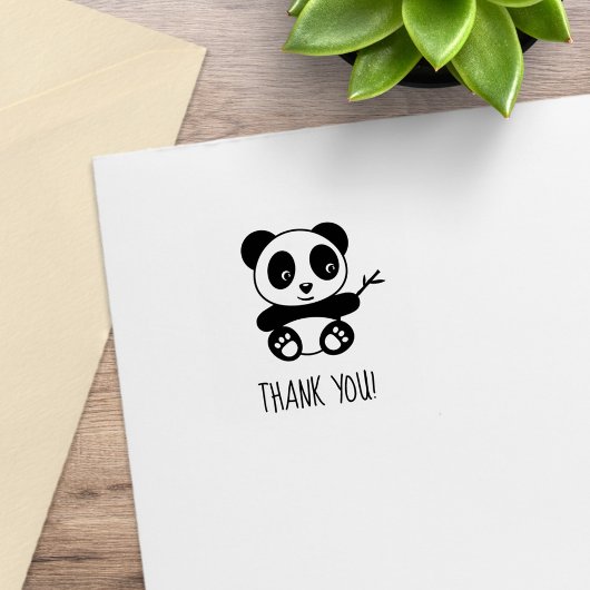 Schattigee kleine panda dank u 1x1 rubberstempel