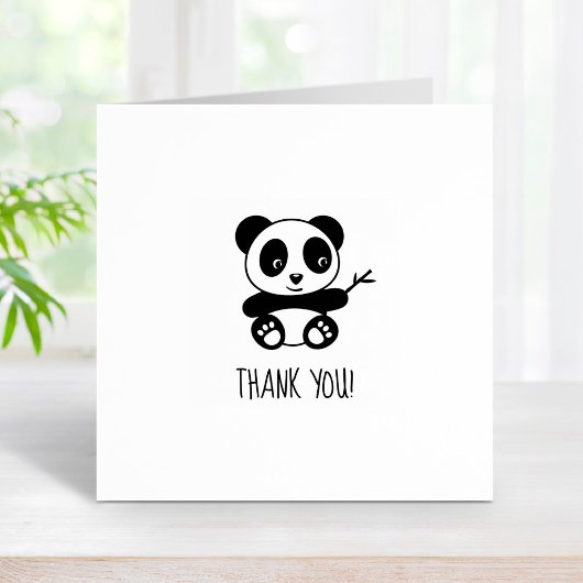 Schattigee kleine panda dank u 1x1 rubberstempel