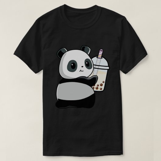 Schattigee kleine panda houdt van boba 1 t-shirt (Design voorkant)