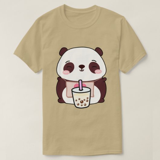 Schattigee kleine panda houdt van boba t-shirt (Design voorkant)