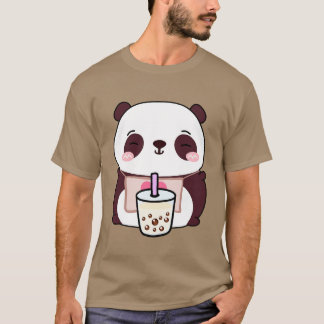 Schattigee kleine panda houdt van boba t-shirt