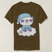 Schattigee kleine panda in pyjama op wolk t-shirt (Design voorkant)