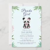 Schattigee kleine panda meisje Baby shower Kaart (Voorkant)