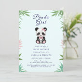 Schattigee kleine panda meisje Baby shower Kaart (Staand voorkant)