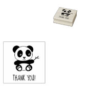 Schattigee kleine panda met een bamboe stok dank u rubberstempel (Gestempeld)