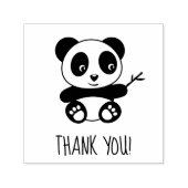 Schattigee kleine panda met een bamboe stok dank u  zelfinktende stempel (Design)