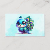 Schattigee kleine Peacock Baby shower luier Raffle Visitekaartje (Achterkant)