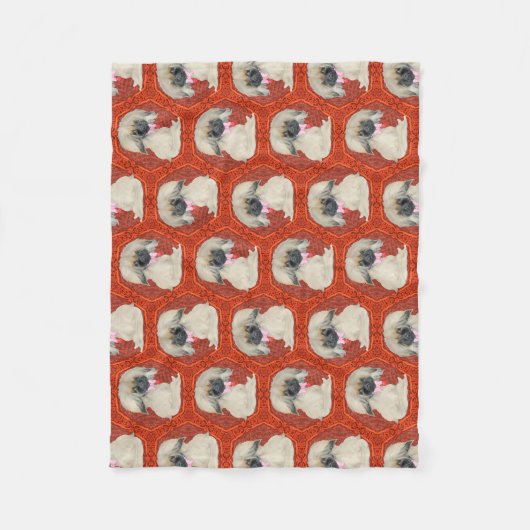 Schattigee kleine pekinees fleece deken (Voorkant)