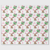 Schattigee Kleine Piggy Eten Watermeloen Verjaarda Cadeaupapier (Vlak)