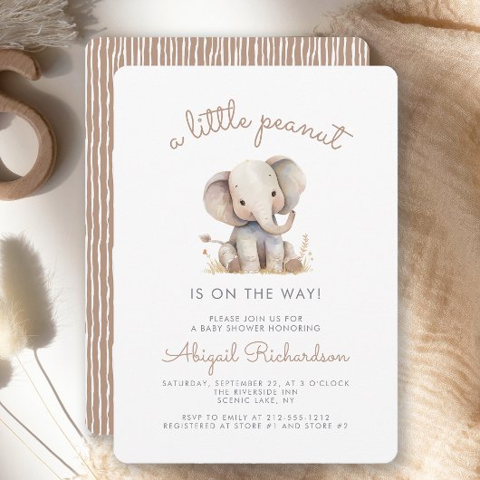 Schattigee kleine pinda olifant Baby shower Kaart