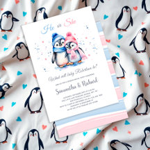 Schattigee kleine pinguïn Hij of Zij Winter Geslac