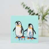 Schattigee kleine pinguïns (Staand voorkant)