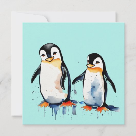 Schattigee kleine pinguïns (Voorkant)