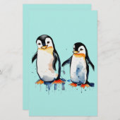 Schattigee kleine pinguïns briefpapier (Voorkant / Achterkant)