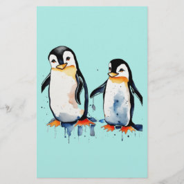 Schattigee kleine pinguïns briefpapier