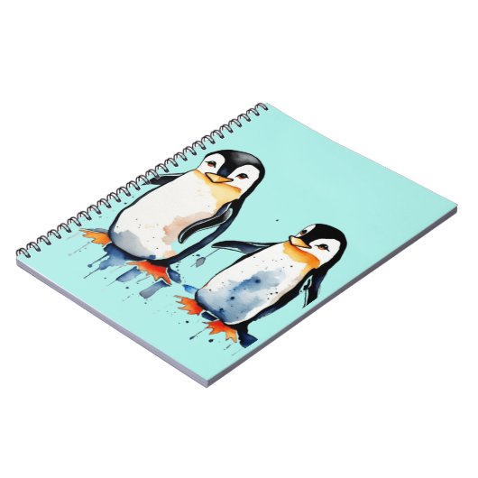 Schattigee kleine pinguïns notitieboek (Linkerzijde)