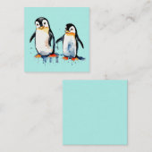 Schattigee kleine pinguïns notitiekaartje (Voorkant / Achterkant)