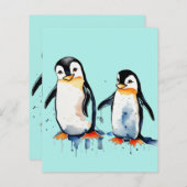 Schattigee kleine pinguïns Papier Blad (Voorkant / Achterkant)