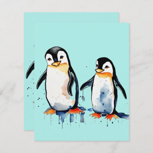 Schattigee kleine pinguïns Papier Blad (Voorkant / Achterkant)
