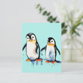 Schattigee kleine pinguïns Papier Blad (Staand voorkant)