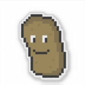 Schattigee kleine Pixelart aardappel Sticker (Voorkant)