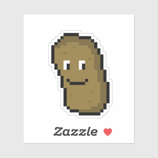 Schattigee kleine Pixelart aardappel Sticker (Vel)