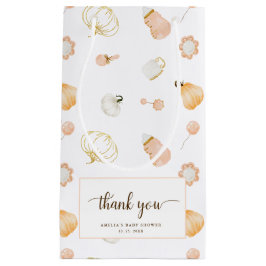 Schattigee kleine pompoen baby meisje douche dank  klein cadeauzakje