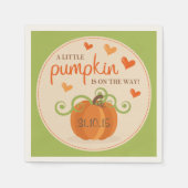 Schattigee kleine pompoen Baby shower servetten (Voorkant)