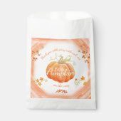 Schattigee kleine pompoen baby shower waterverf bedankzakje (Voorkant)