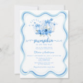 Schattigee Kleine Pompoen Bow Wave Lijst Baby show Kaart (Voorkant)